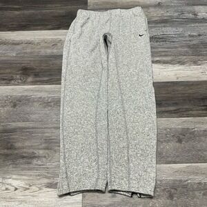 Nike Heathered Gray‎ Mens S Ankle Zip Fleece Joggers Sweatpants Mini Swoosh Logo